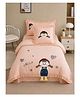 Little Surprise Box 4 Pcs Little Girl Luxe 3D Embroidered Bedding Set for Single Bed-Peach