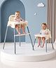 2-in-1 Baby High Chair & Small Feeding Chair - Beige| Removable Double Food Tray with Cup Holder| Safety Harness| Wide Footrest| Easy to Assemble| 6 Months to 3 Years