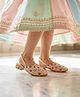 LIL PITAARA Sequin Embroidered Mirror Work Embellished Slingback Jutti - Cream