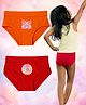 THE COVER UP PROJECT Modal Knit Pack Of 2 Floral & Butterfly Printed Panties - Red & Orange