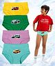 THE COVER UP PROJECT Modal Knit Pack Of 4 Cars Printed Briefs - Yellow Green Lilac & Blue