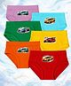 THE COVER UP PROJECT Modal Knit Pack Of 6 Cars Printed Briefs - Red Orange Yellow Green Blue & Lilac