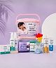 Docura Welcome Baby Gift Box with Basket | Newborn Baby Care Gift Set, 12 in 1| Perfect for Baby Showers, Newborns & New Parents | Pink Colour (100ml)