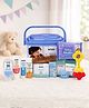 Docura Welcome Baby Gift Box with Basket | Newborn Baby Care Gift Set | Pack of 12 Products + Free Baby Bib | Perfect for Baby Showers, Newborns & New Parents | Blue Colour (50ml)