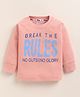 PIKKU Sinker Knit Full Sleeves Break The Rules Text Printed Tee - Cream