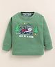 PIKKU Sinker Knit Full Sleeves Jeep Printed Tee - Green