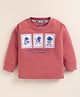 PIKKU Sinker Knit Full Sleeves Astronaut Stamps Printed Tee - Rust