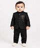 Spool Junior Cotton Woven Full Sleeve Floral Designed Beads Embellished Blazer & Pant Set - Black