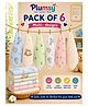 P for Plumsy 100% Cotton Muslin Baby Hanky , Ultra Soft Absorbent Face Towels, Reusable Washcloths for kids, Multicolour (pack of 6)