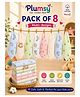 P for Plumsy 100% Cotton Muslin Baby Hanky , Ultra Soft Absorbent Face Towels, Reusable Washcloths for kids, Multicolour (pack of 8)