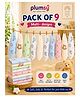 P for Plumsy 100% Cotton Muslin Baby Hanky , Ultra Soft Absorbent Face Towels, Reusable Washcloths for kids, Multicolour (pack of 9)