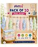P for Plumsy 100% Cotton Muslin Baby Hanky , Ultra Soft Absorbent Face Towels, Reusable Washcloths for kids, Multicolour (pack of 10)