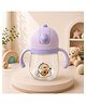 P for Plumsy Baby Learning Cup | BPA-Free Training Sipper with Soft Straw | Leak-Proof Design, 260ML- Purple