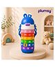 P for Plumsy Stainless Steel Kids Water Bottle with Number Puzzle Rings Insulated Steel Bottle for Kids | Educational Learning Bottle | BPA Free Leakproof School Bottle with Strap,500 ML- Blue