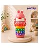 P for Plumsy Stainless Steel Kids Water Bottle with Number Puzzle Rings Insulated Steel Bottle for Kids | Educational Learning Bottle | BPA Free Leakproof School Bottle with Strap,500 ML- Pink