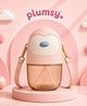 P for Plumsy Kids Straw Water Bottle | Leak-Proof Sipper with Carry Strap 550 ml- Peach