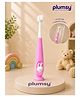 P for Plumsy Baby Toothbrush with Suction Vacuum Base with a Case | Soft Silicone Training Brush- Purple
