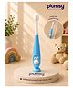 P for Plumsy Baby Toothbrush with Suction Vacuum Base with a Case | Soft Silicone Training Brush - Blue