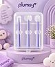 P for Plumsy 3-Piece Baby Toothbrush Set | Soft Silicone Oral Care Brushes for Infants- Purple