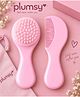 P for Plumsy Newborn Baby Hair Brush and Comb Set | Soft & Gentle Grooming Kit- Pink