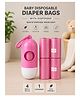 P for Plumsy Baby Disposable Diaper Bags With Dispenser Waste 4 Refill Rolls/60 Bags Convenient Quick Disposal Trash Leak And Odors Proof (Pink)