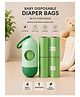 P for Plumsy Baby Disposable Diaper Bags With Dispenser Waste 4 Refill Rolls/60 Bags Convenient Quick Disposal Trash Leak And Odors Proof (Green)