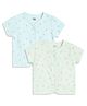 MINI KLUB Cotton Woven Pack Of 2 Half Sleeves Floral & Butterfly Printed Jhablas - Blue & Green