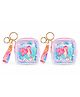New Pinch Cute Cartoon Theme Glitter Coin Purse Keychain | Transparent Mini Wallet Pack of 2 (Random design dispatch )