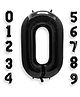 Shopping Time Black 0 Number Foil Balloon - Black - 32 Inch
