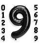 Shopping Time Black 9 Number Foil Balloon - Black - 32 Inch