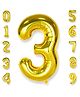 Shopping Time Golden 3 Number Foil Balloon - 32 Inch
