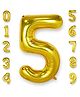 Shopping Time Golden 5 Number Foil Balloon - 32 Inch