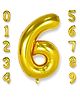 Shopping Time Golden 6 Number Foil Balloon - 32 Inch