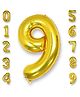 Shopping Time Golden 9 Number Foil Balloon - 32 Inch