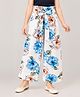 CrayonFlakes Rayon Woven Floral Printed Pants - White