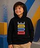 NUSYL Fleece Knit Full Sleeves Dude Text Printed Winter Hoodie - Black