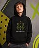 NUSYL Fleece Knit Full Sleeves Tic Tac Toe Printed Winter Hoodie - Black