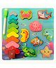 BrainyTots Sea Adventure Learning Board 5-in-1 Reversible Activity Puzzle