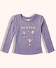 Orange Sugar Cotton Knit Full Sleeves Ballerinas Printed Top - Purple
