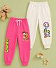 Button Bear Cotton Knit Pack Of 2 Garfield Featuring Character Printed Joggers - Pink & Off White