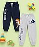 Button Bear Cotton Knit Pack Of 2 Disney Featuring The Jungle Book Printed Joggers - Navy Blue & Light Grey