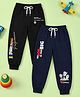 Button Bear Cotton Knit Pack Of 2 Paw Patrol Featuring Characters Printed Joggers - Black & Navy Blue