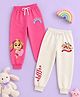 Button Bear Cotton Knit Pack Of 2 Paw Patrol Featuring Characters Printed Joggers - Pink & Off White