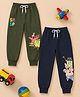 Button Bear Cotton Knit Pack Of 2 Nickelodeon Featuring Spongebob SquarePants Printed Joggers - Olive Green & Navy Blue