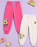 Button Bear Cotton Knit Pack Of 2 Nickelodeon Featuring Spongebob SquarePants Characters Printed Joggers - Pink & Off White