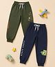 Button Bear Cotton Knit Pack Of 2 Nickelodeon Featuring Spongebob SquarePants Characters Printed Joggers - Navy Blue & Olive Green