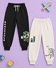 Button Bear Cotton Knit Pack Of 2 Nickelodeon Featuring Spongebob SquarePants Characters Printed Joggers - Black & Off White