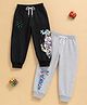 Button Bear Cotton Knit Pack Of 2 Teenage Mutant Ninja Turtles Featuring Characters Printed Joggers - Black & Light Grey