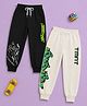 Button Bear Cotton Knit Pack Of 2 Teenage Mutant Ninja Turtles Featuring Characters Printed Joggers - Black & Off White