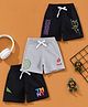 Button Bear Cotton Knit Pack Of 3 Ninja Turtles Featuring Character Printed Shorts - Black & Light Grey